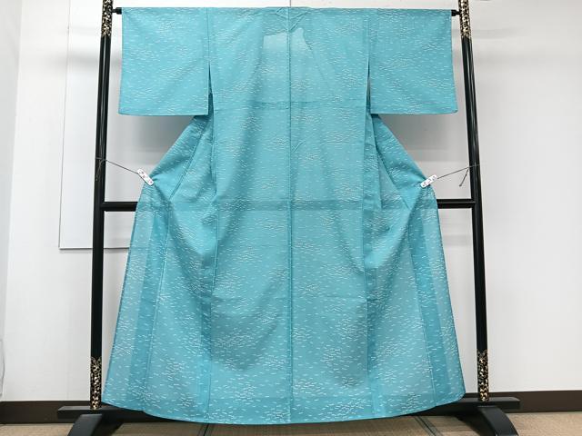 平和屋着物＊夏物　小紋　絽　リボン文様　洗える着物　CABL6816xi