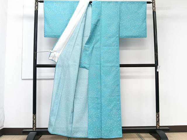 平和屋着物＊夏物　小紋　絽　リボン文様　洗える着物　CABL6816xi