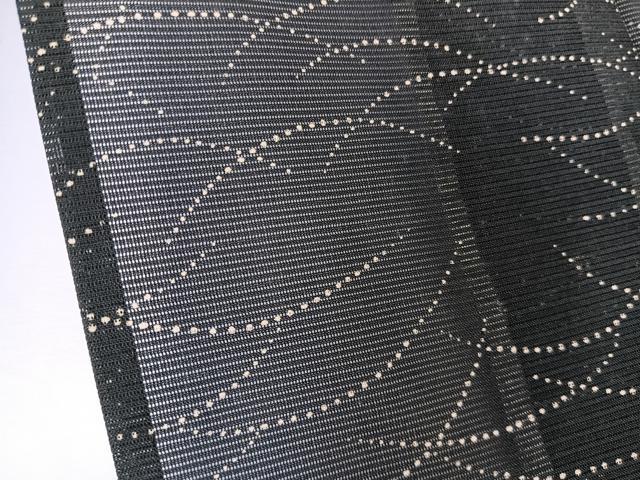 平和屋着物＊夏物　小紋　絽　芝重ね文　黒地　洗える着物　CABL6822xi