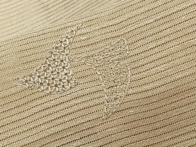 平和屋着物＊夏物　訪問着　絽　スワトウ刺繍　総刺繍　銀杏文　洗える着物　CABL6824xi