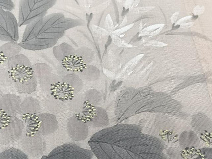 平和屋着物＊夏物　訪問着　紗紬　手描き　枝草花文　正絹　逸品　CABL6828xi