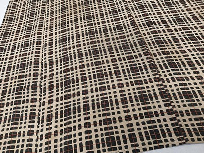 平和屋着物＊夏物　小紋　格子文様　正絹　逸品　CABL6829xi