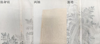 平和屋着物＊夏物　訪問着　紗紬　手描き　枝葉文　正絹　逸品　CABL6833xi