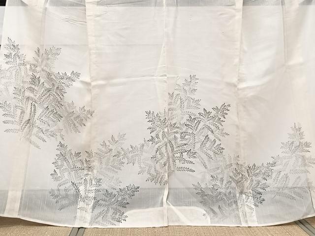 平和屋着物＊夏物　訪問着　紗紬　手描き　枝葉文　正絹　逸品　CABL6833xi