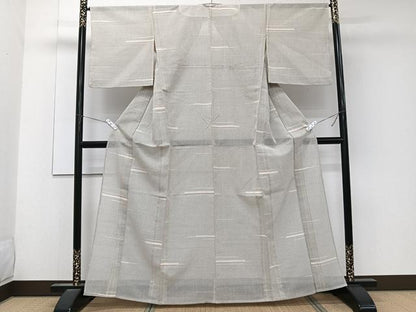 平和屋着物＊夏物　紗紬　横段段文　正絹　逸品　CABL6837xi