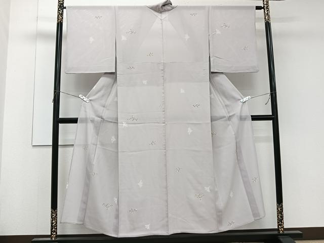 平和屋着物＊夏物　小紋　絽　銀杏文　金彩　正絹　逸品　CABL6839xi