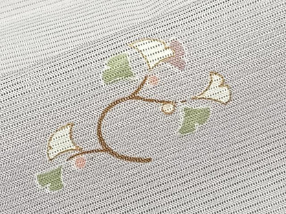 平和屋着物＊夏物　小紋　絽　銀杏文　金彩　正絹　逸品　CABL6839xi