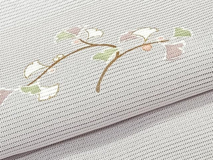 平和屋着物＊夏物　小紋　絽　銀杏文　金彩　正絹　逸品　CABL6839xi