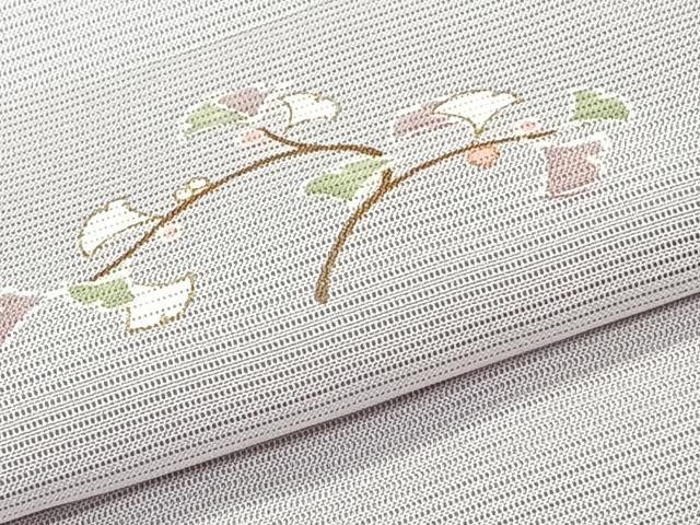 平和屋着物＊夏物　小紋　絽　銀杏文　金彩　正絹　逸品　CABL6839xi
