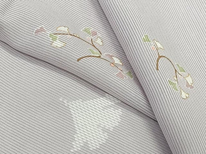 平和屋着物＊夏物　小紋　絽　銀杏文　金彩　正絹　逸品　CABL6839xi