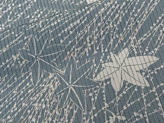 平和屋着物＊夏物　小紋　縦絽　枝楓文　正絹　逸品　CABL6840xi