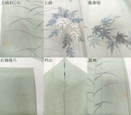 平和屋着物＊夏物　訪問着　絽　手描き　枝楓文　てんとう虫　五泉　反端付き　正絹　逸品　CABL6841xi