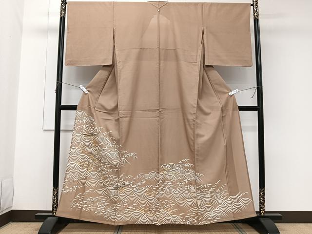 平和屋着物＊夏物　色留袖　紗綾形紋紗　駒刺繍　立波船文　正絹　逸品　CABL6842xi