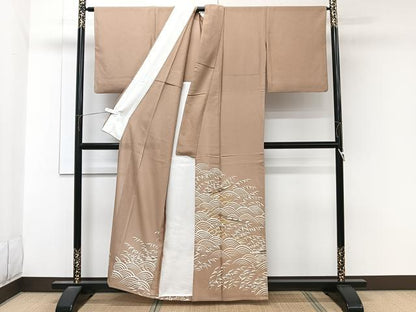 平和屋着物＊夏物　色留袖　紗綾形紋紗　駒刺繍　立波船文　正絹　逸品　CABL6842xi