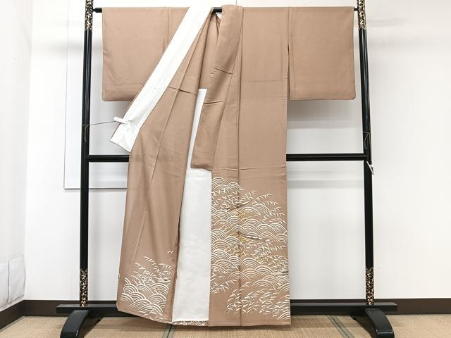 平和屋着物＊夏物　色留袖　紗綾形紋紗　駒刺繍　立波船文　正絹　逸品　CABL6842xi