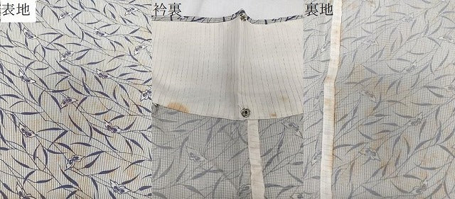 平和屋着物＊夏物　小紋　絽　枝垂れ舞蝶文　正絹　逸品　CABL6843xi