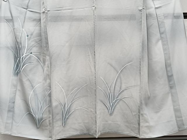 平和屋着物＊夏物　訪問着　絽　駒刺繍　草文　正絹　逸品　CABL6845xi