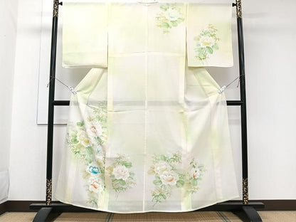 平和屋着物＊夏物　訪問着　絽　手描き　枝草花文　正絹　逸品　未使用　CABL6847xi
