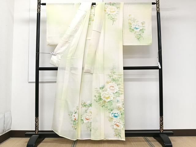 平和屋着物＊夏物　訪問着　絽　手描き　枝草花文　正絹　逸品　未使用　CABL6847xi