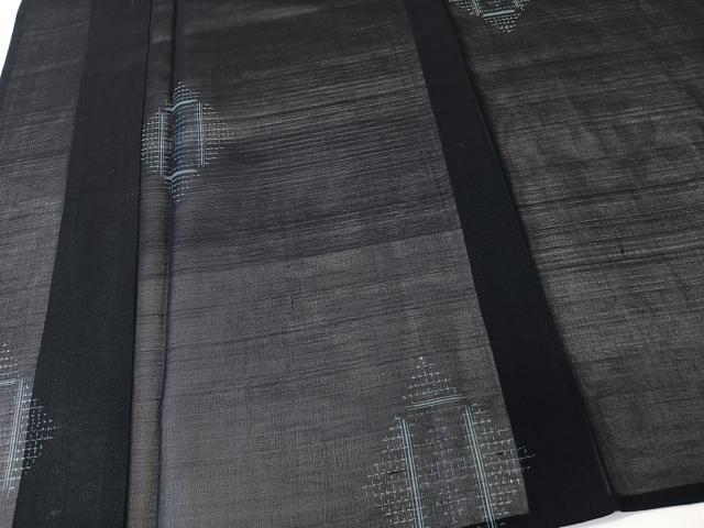 平和屋着物＊夏物　紗紬　菱文様　正絹　逸品　CABL6851xi