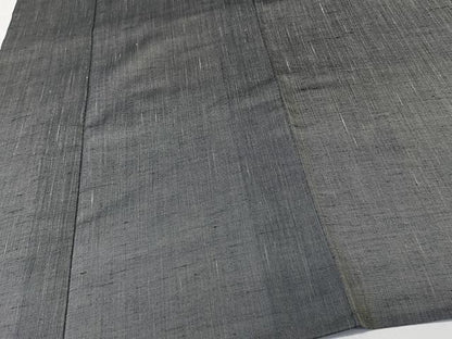 平和屋着物＊夏物　紗紬　桔梗鼠色　正絹　逸品　CABL6854xi