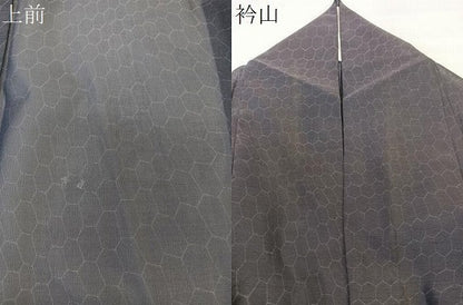 平和屋着物＊夏物　お召　紗　繋ぎ亀甲文　正絹　逸品　CABL6861xi