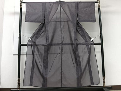 平和屋着物＊夏物　お召　紗　繋ぎ亀甲文　正絹　逸品　CABL6861xi