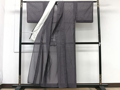 平和屋着物＊夏物　お召　紗　繋ぎ亀甲文　正絹　逸品　CABL6861xi