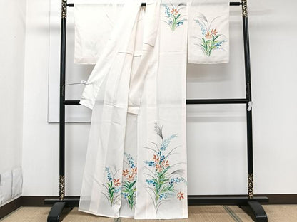 平和屋着物＊夏物　訪問着　絽　手描き　草花文　正絹　逸品　未使用　CABL6862xi