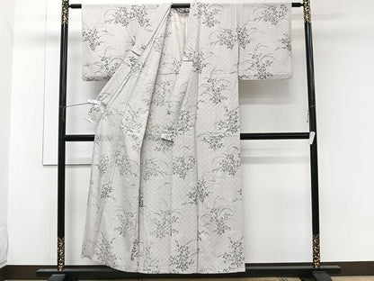 平和屋着物＊夏物　小紋　絽　草花文　正絹　逸品　CABL6863xi