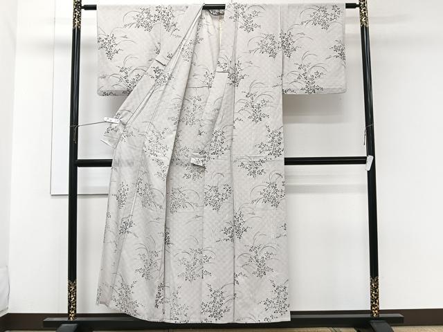 平和屋着物＊夏物　小紋　絽　草花文　正絹　逸品　CABL6863xi