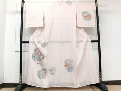 平和屋着物＊夏物　訪問着　絽　色紙重ね流水花鳥文　正絹　逸品　未使用　CABL6864xi