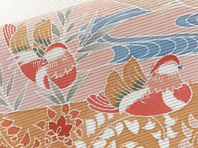 平和屋着物＊夏物　訪問着　絽　色紙重ね流水花鳥文　正絹　逸品　未使用　CABL6864xi