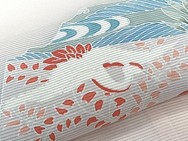 平和屋着物＊夏物　訪問着　絽　色紙重ね流水花鳥文　正絹　逸品　未使用　CABL6864xi