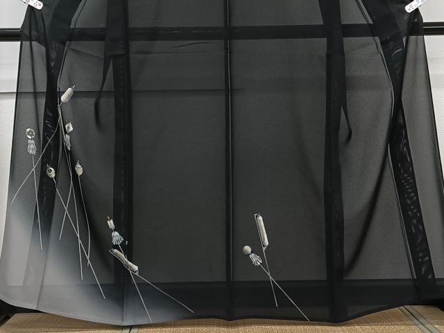 平和屋着物＊夏物　訪問着　絽　火消し　黒地　正絹　逸品　未使用　CABL6867xi