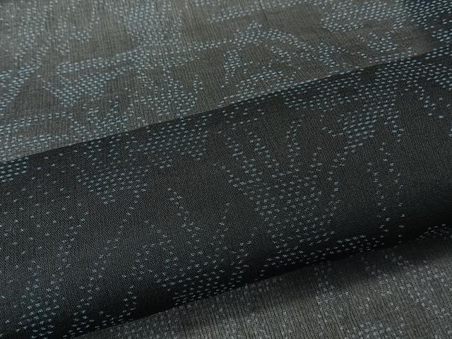 平和屋着物＊夏物　本場大島紬　夏大島　風景文　黒地　正絹　逸品　CABL6868xi