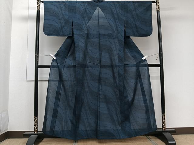 平和屋着物＊夏物　本場大島紬　夏大島　流水文　正絹　逸品　CABL6870xi
