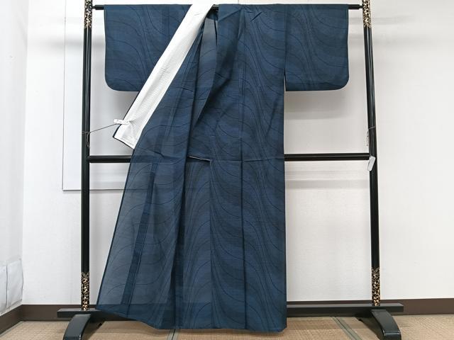 平和屋着物＊夏物　本場大島紬　夏大島　流水文　正絹　逸品　CABL6870xi