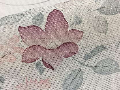 平和屋着物＊夏物　小紋　駒絽　手描き　草花文　五泉　反端付き　正絹　逸品　CABL6871xi