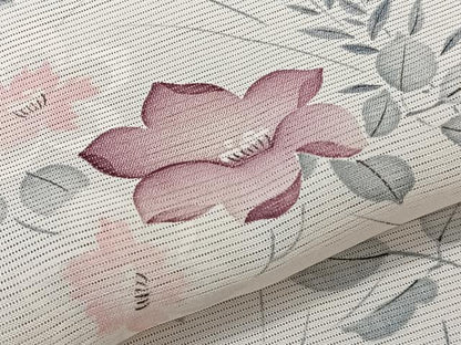 平和屋着物＊夏物　小紋　駒絽　手描き　草花文　五泉　反端付き　正絹　逸品　CABL6871xi