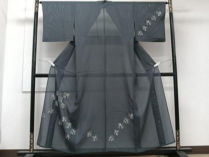 平和屋着物＊夏物　訪問着　絽　色紙草花文　金銀彩　正絹　逸品　CABL6872xi