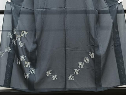 平和屋着物＊夏物　訪問着　絽　色紙草花文　金銀彩　正絹　逸品　CABL6872xi
