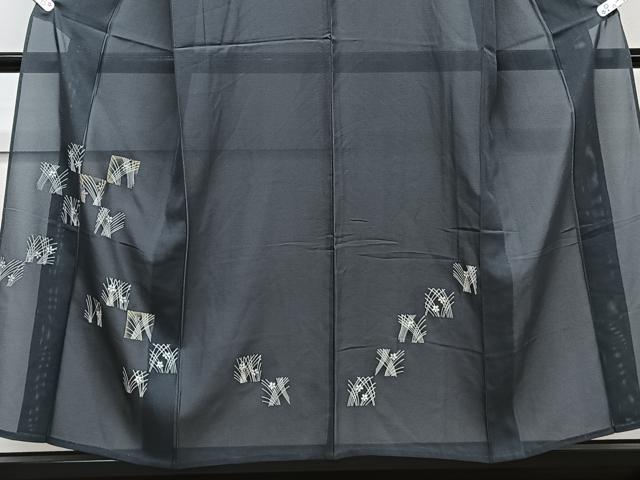 平和屋着物＊夏物　訪問着　絽　色紙草花文　金銀彩　正絹　逸品　CABL6872xi