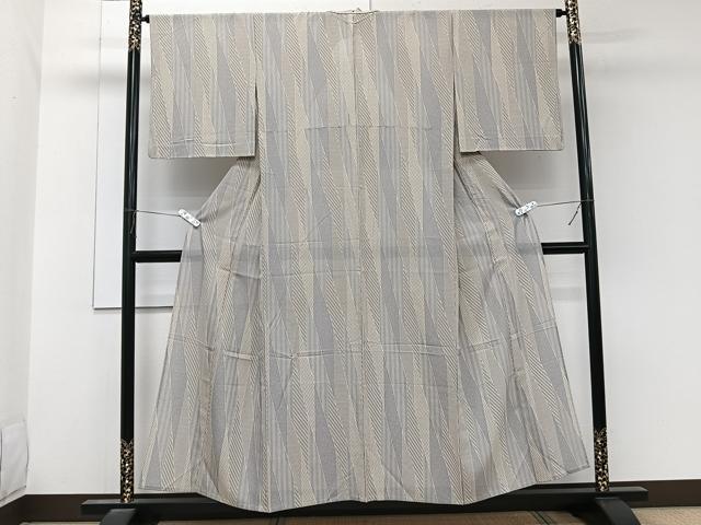 平和屋着物＊夏物　小紋　絽　斜線文　正絹　逸品　CABL6873xi