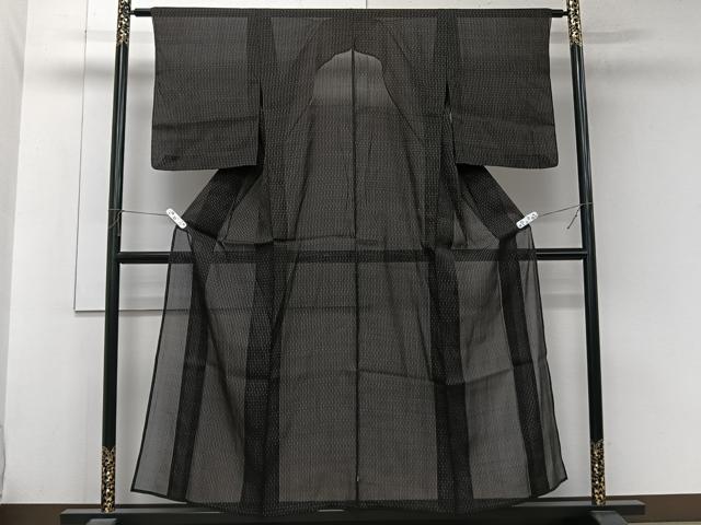 平和屋着物＊夏物　紗紬　縞　正絹　逸品　CABL6876xi