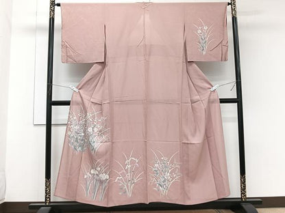平和屋着物＊夏物　訪問着　絽　友禅　草花文　正絹　逸品　CABL6877xi