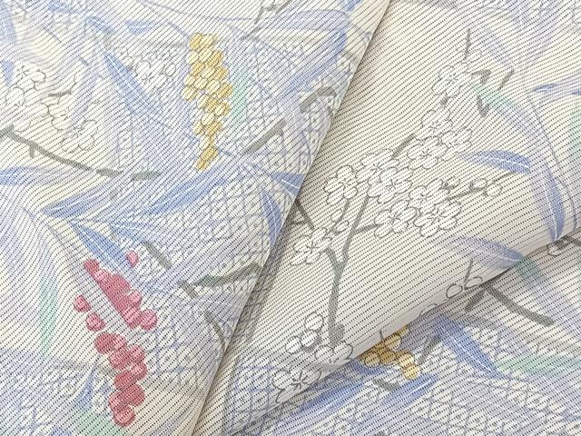 平和屋着物＊夏物　小紋　絽　南天文　正絹　逸品　未使用　CABL6878xi
