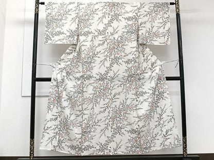 平和屋着物＊夏物　小紋　絽　萩花文　金銀彩　正絹　逸品　未使用　CABL6879xi