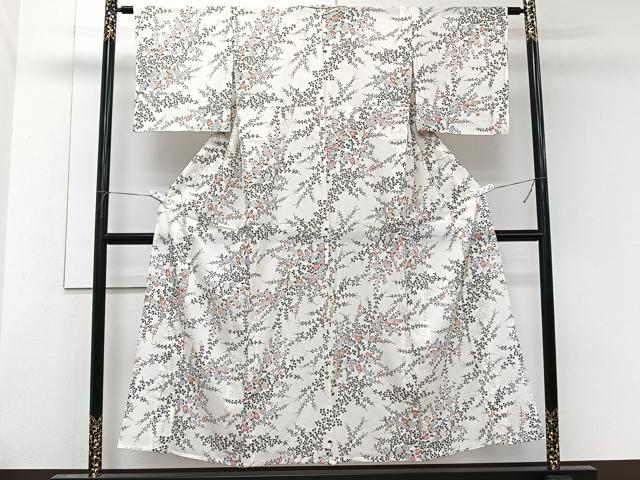 平和屋着物＊夏物　小紋　絽　萩花文　金銀彩　正絹　逸品　未使用　CABL6879xi