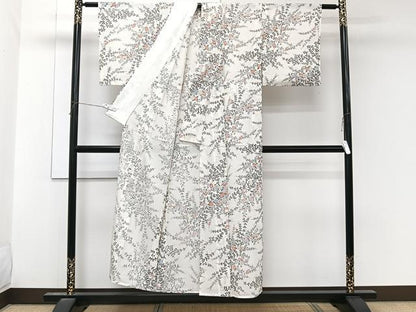 平和屋着物＊夏物　小紋　絽　萩花文　金銀彩　正絹　逸品　未使用　CABL6879xi